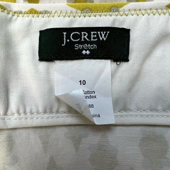 J.Crew Womens A Line Skirt Green White Diamond Above Knee Stretch Zip 10 - Picture 10 of 10
